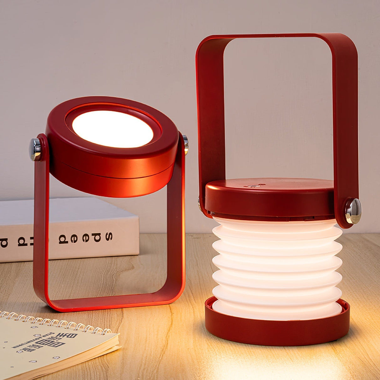 Portable Table Lamp  Honeycomb Design with Wooden Handle - Product detail 6