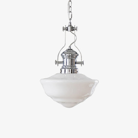 Vintage Schoolhouse Pendant Light  Opal Glass Shade - Product detail 28
