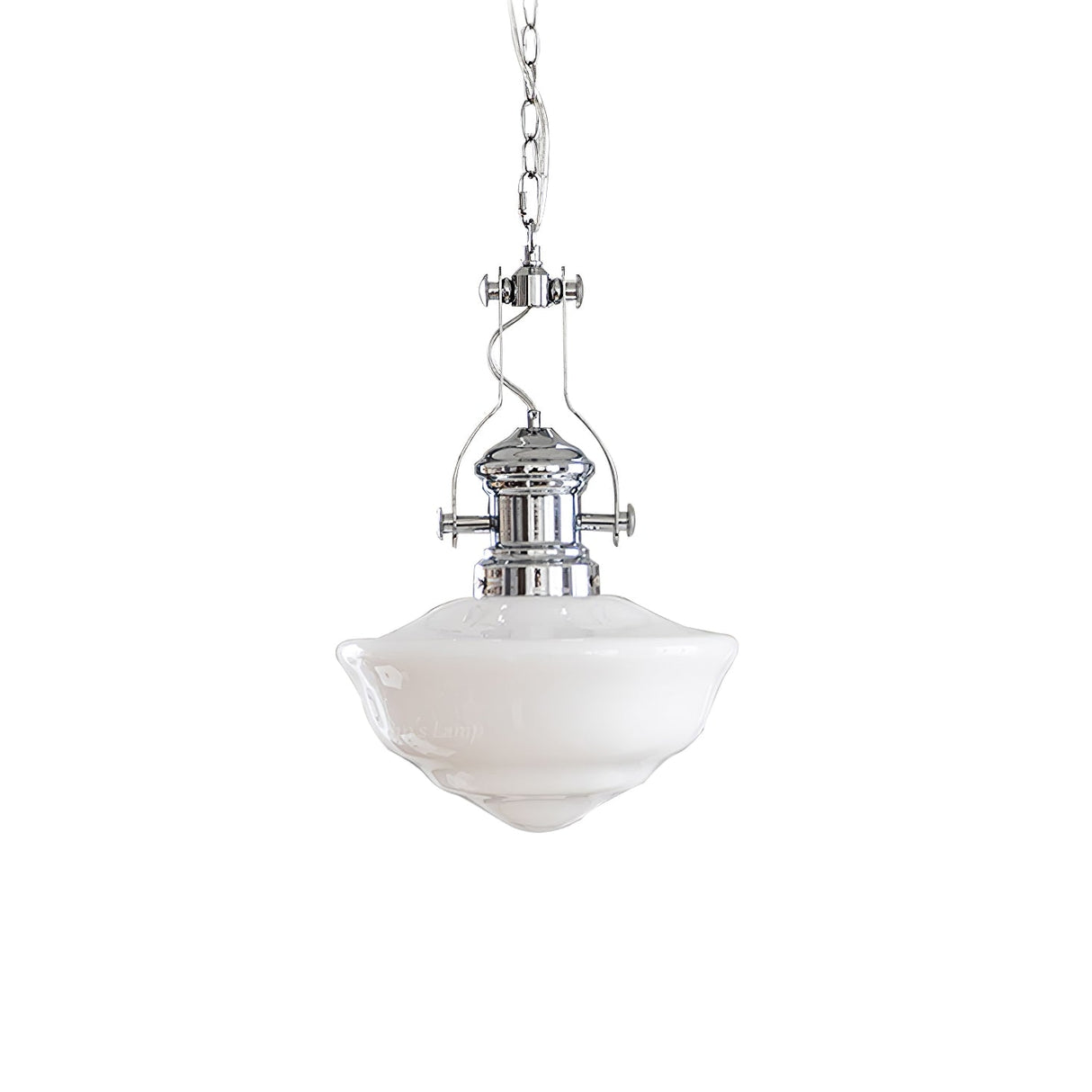 Vintage Schoolhouse Pendant Light  Opal Glass Shade - Product detail 24