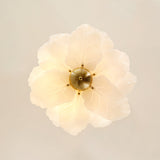 Glass Leaf Ceiling Light  White Petal Design With Brass Accents - Product detail 10