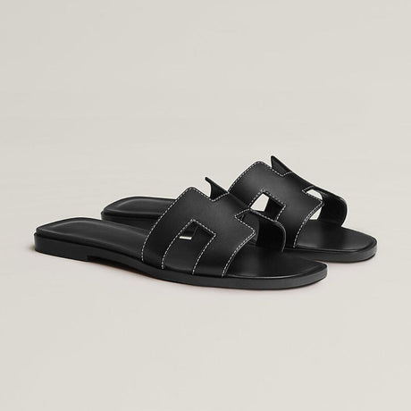 Minimalist Leather Sandals  Classic H-Cut Design - Detailed view