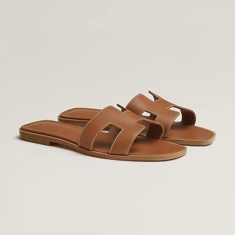 Minimalist Leather Sandals  Classic H-Cut Design - Product example