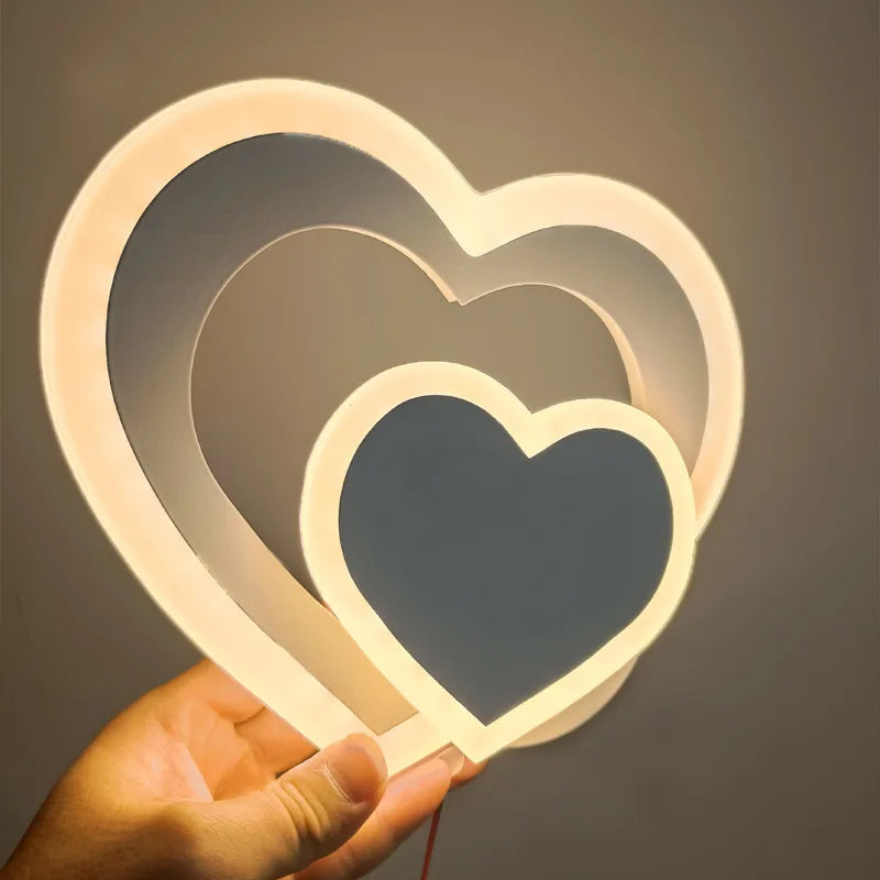 Heart Wall Light  Modern LED Double Heart Design - Detailed view