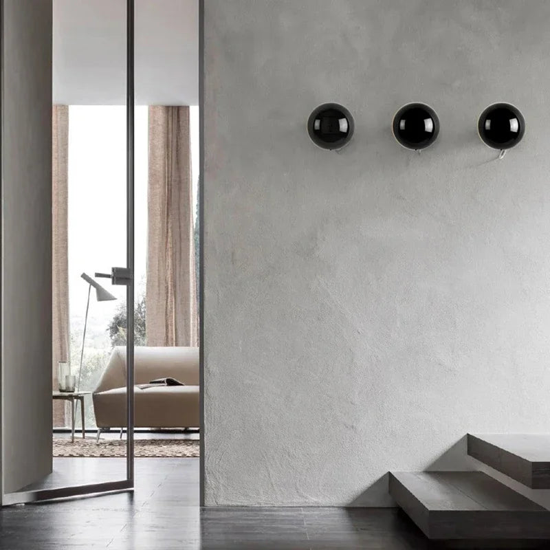 Modern Wall Orb Light  Metallic Sphere Sconce - Product showcase