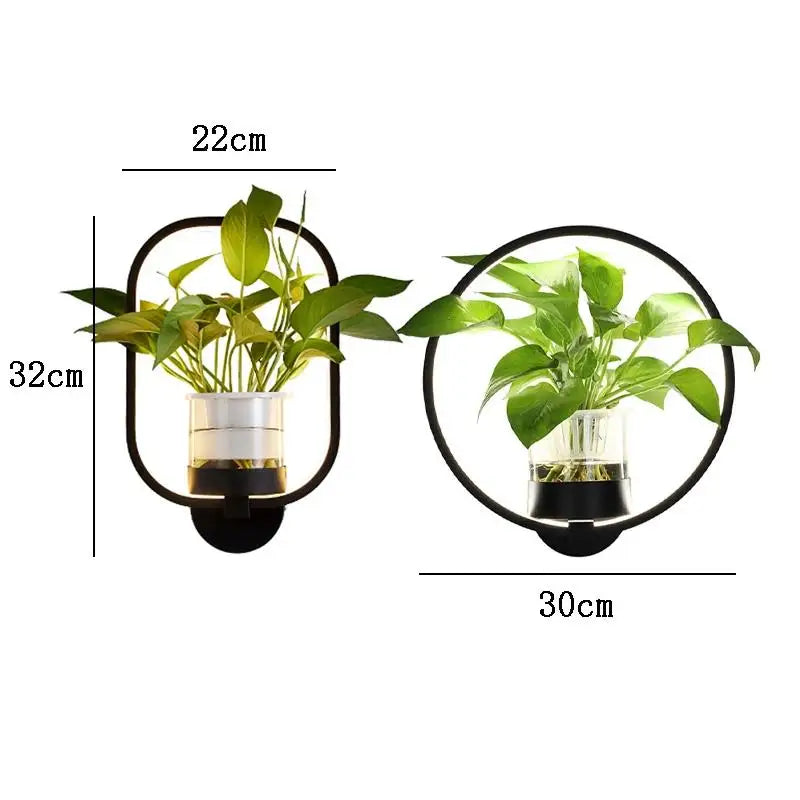Modern LED Wall Lamp  Circle Frame Glass Planter Design - Product detail 7