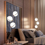 Modern Globe Pendant Light  White Glass with Brass Accent - Detailed view