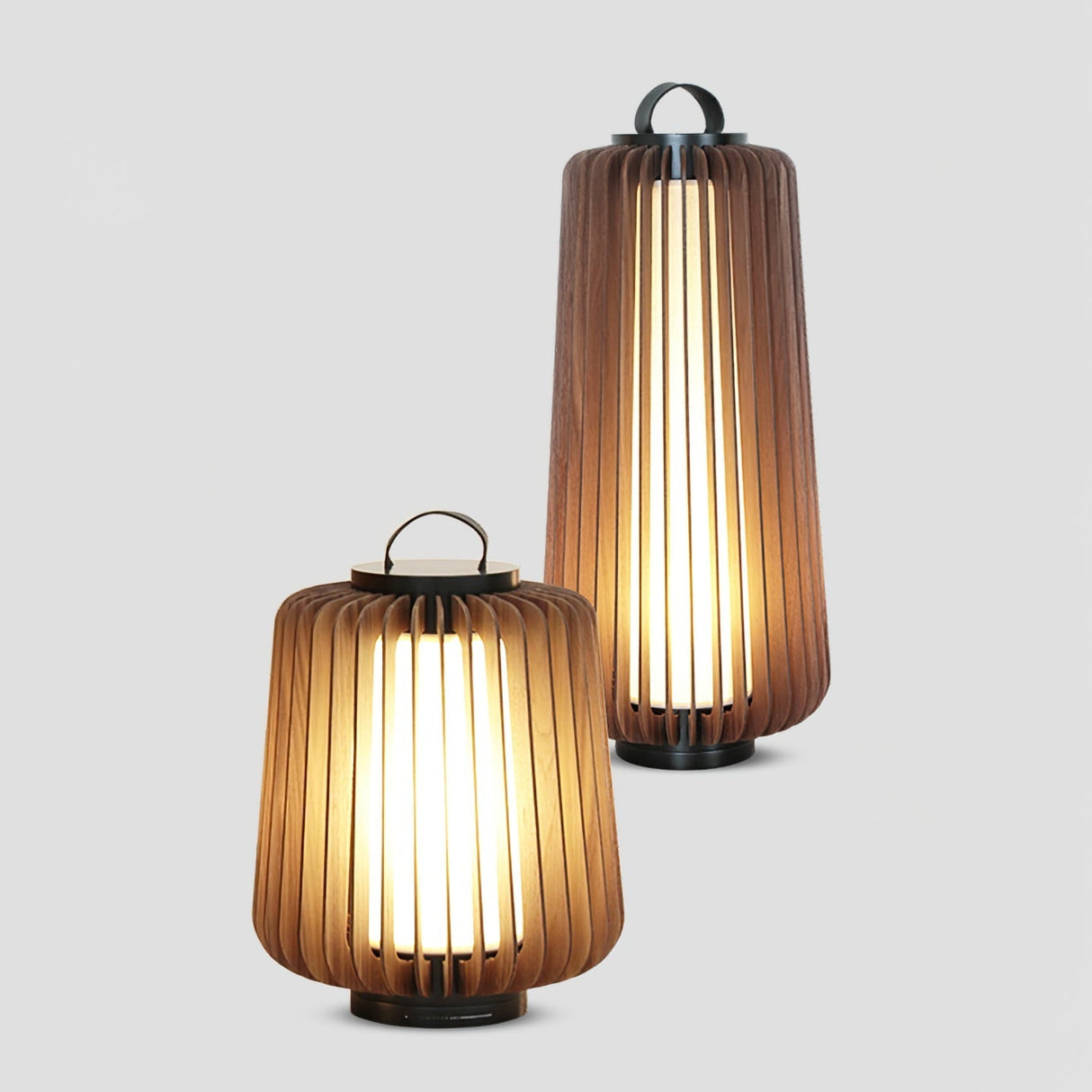 Modern Outdoor Table Lamp  Wood Slat Lantern Design - Product detail 34