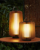 Modern Outdoor Table Lamp  Wood Slat Lantern Design - Product detail 32