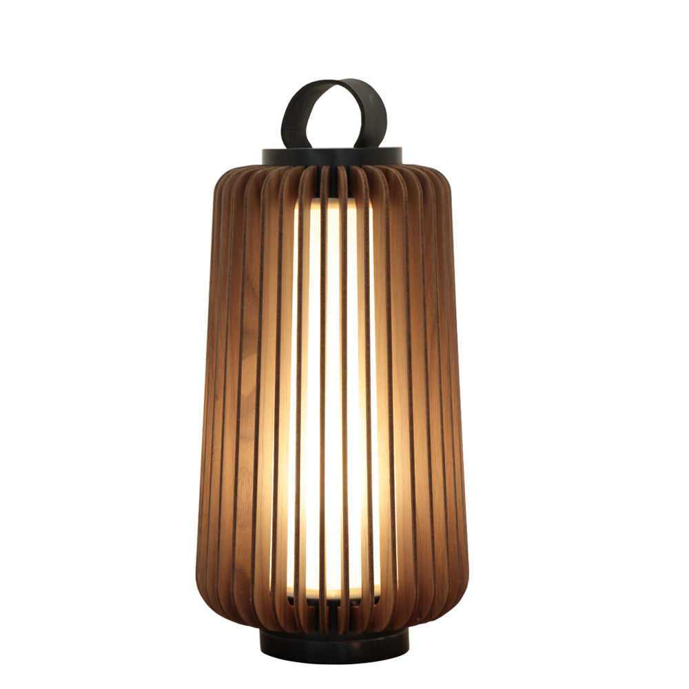 Modern Outdoor Table Lamp  Wood Slat Lantern Design - Product detail 37
