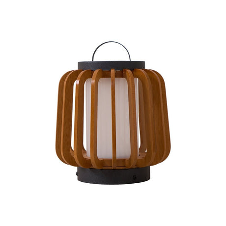 Modern Outdoor Table Lamp  Wood Slat Lantern Design - Product detail 39