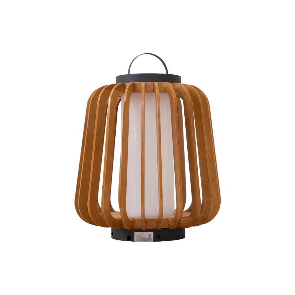 Modern Outdoor Table Lamp  Wood Slat Lantern Design - Product detail 41