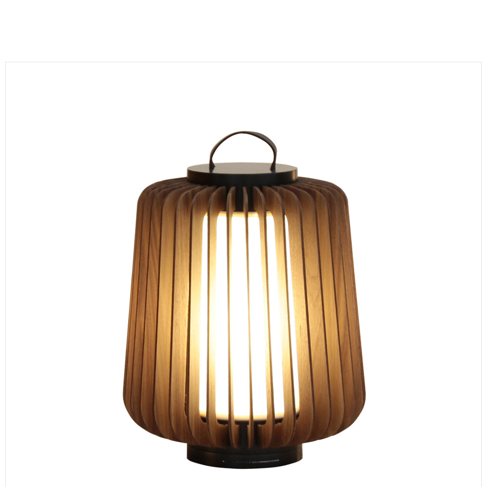 Modern Outdoor Table Lamp  Wood Slat Lantern Design - Product detail 36