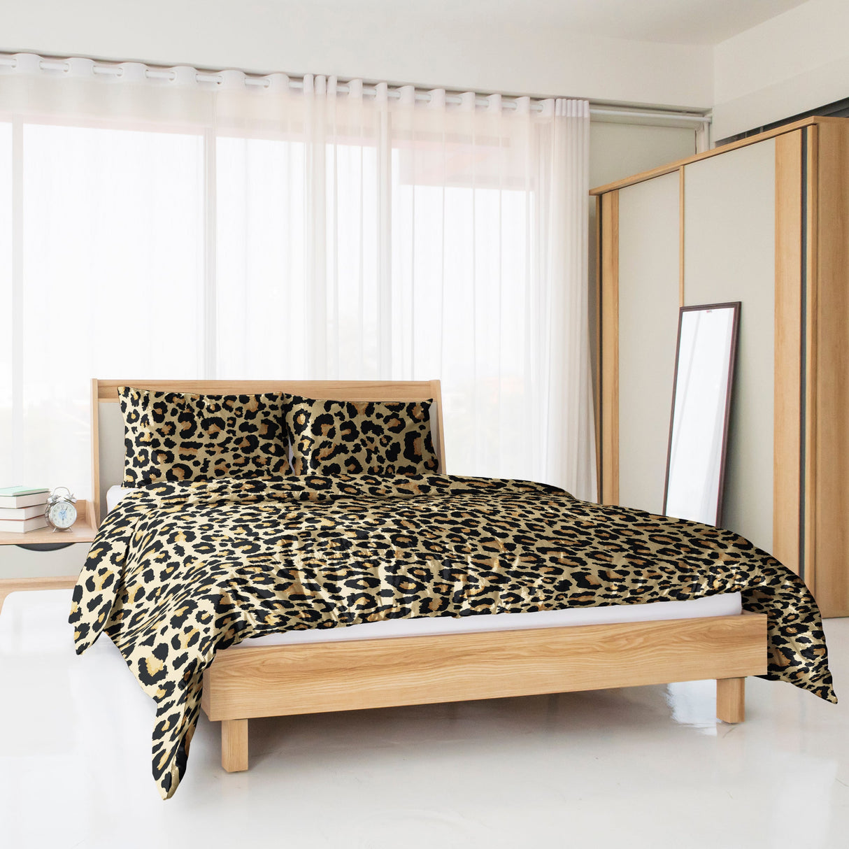 Leopard Print Bedding Set  Egyptian Cotton Duvet Cover - Detailed view
