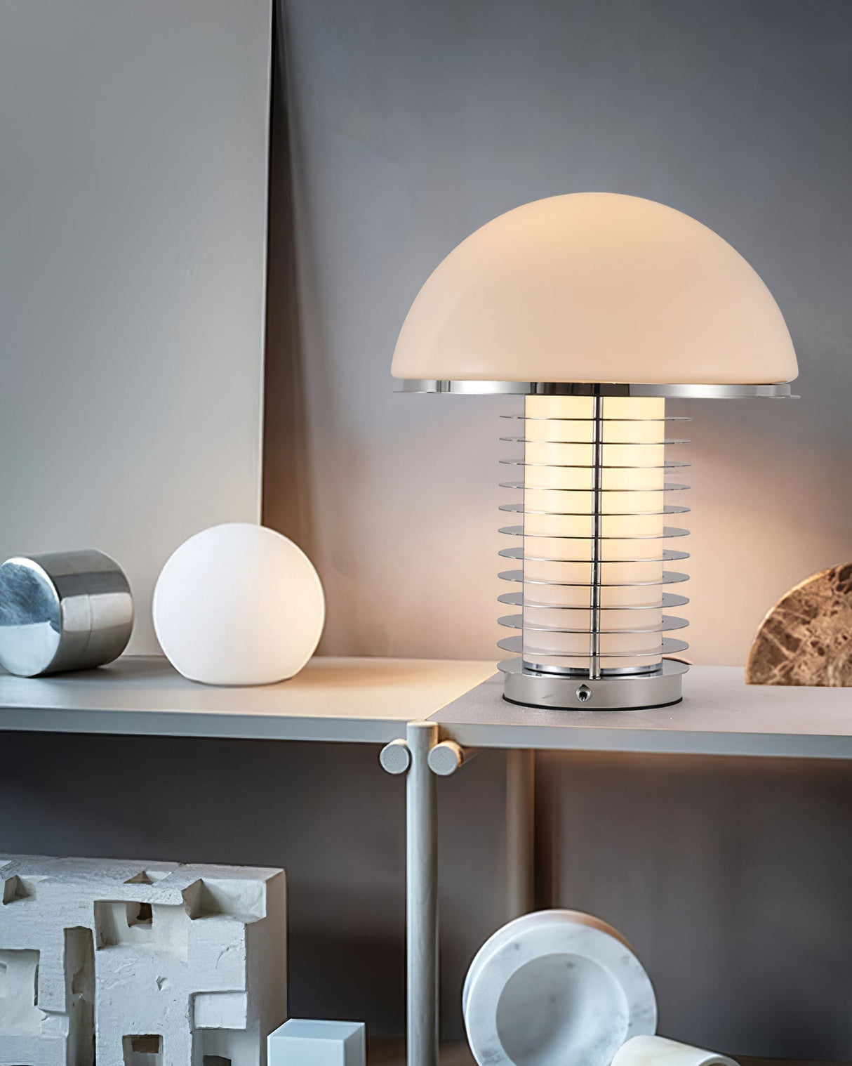 Modern Table Lamp  Mushroom Dome Glass Shade - Product detail 8