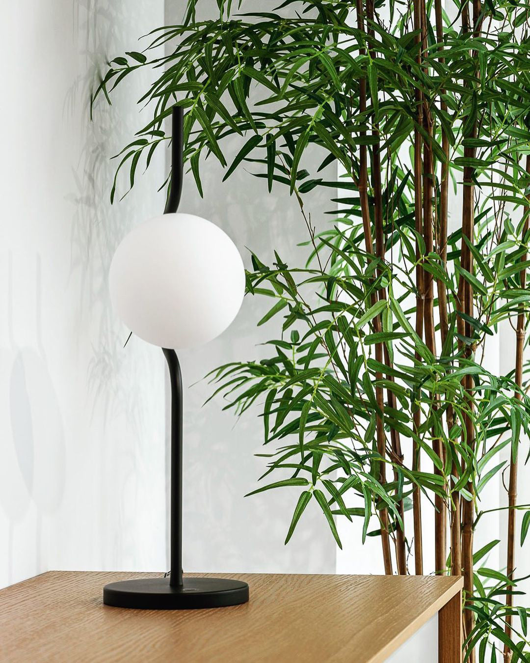 Modern Table Lamp  Curved Gold Frame With Glass Globe - Product detail 7