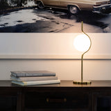 Modern Table Lamp  Curved Gold Frame With Glass Globe - Product detail 14