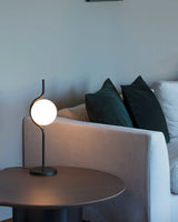 Modern Table Lamp  Curved Gold Frame With Glass Globe - Product detail 9