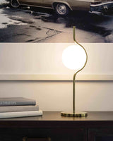 Modern Table Lamp  Curved Gold Frame With Glass Globe - Product detail 12