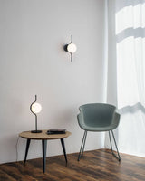 Modern Table Lamp  Curved Gold Frame With Glass Globe - Product detail 11