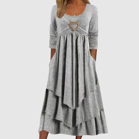 Casual Maxi Dress  Heart Buckle Layered Design - Product detail 8