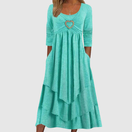 Casual Maxi Dress  Heart Buckle Layered Design - Product detail 13