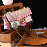 Designer Crossbody Bag  Colorblock Pattern With Gold Chain - Product detail 4