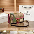 Designer Crossbody Bag  Colorblock Pattern With Gold Chain - Product detail 7