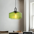 Modern Glass Pendant Light  Geometric Green Shade Design - Product showcase