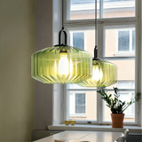 Modern Glass Pendant Light  Geometric Green Shade Design - Product detail 8