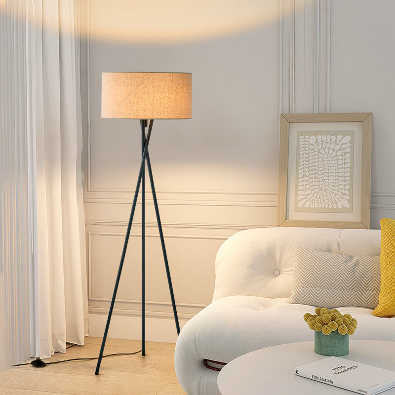Modern Tripod Floor Lamp  Fabric Shade with Metal Base - Product detail 4