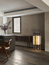 Modern Table Lamp  Dark Walnut Frame with Cotton Shade - Product detail 11