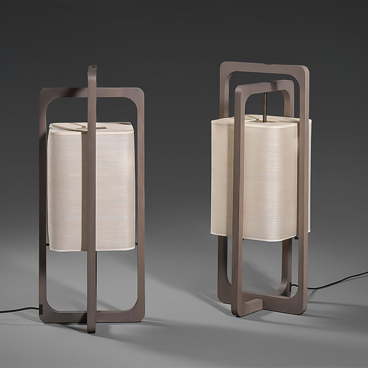 Modern Table Lamp  Dark Walnut Frame with Cotton Shade - Product detail 12