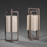 Modern Table Lamp  Dark Walnut Frame with Cotton Shade - Product detail 12