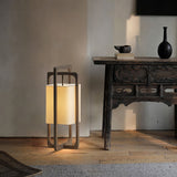 Modern Table Lamp  Dark Walnut Frame with Cotton Shade - Product detail 4
