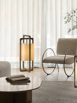 Modern Table Lamp  Dark Walnut Frame with Cotton Shade - Product detail 13