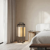 Modern Table Lamp  Dark Walnut Frame with Cotton Shade - Product detail 19