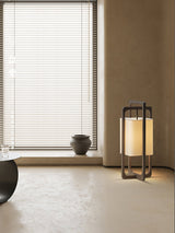 Modern Table Lamp  Dark Walnut Frame with Cotton Shade - Product detail 21