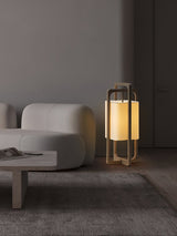 Modern Table Lamp  Dark Walnut Frame with Cotton Shade - Product detail 7