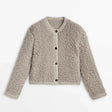 Teddy Fleece Jacket  Soft Button Front Loungewear - Product detail 5