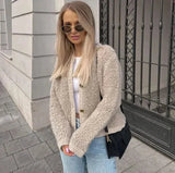 Teddy Fleece Jacket  Soft Button Front Loungewear - Product showcase