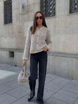 Teddy Fleece Jacket  Soft Button Front Loungewear - Detailed view