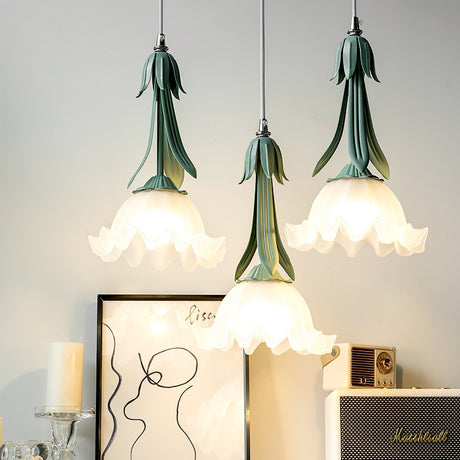 Floral Pendant Light  Elegant Glass Bell Design - Product detail 11