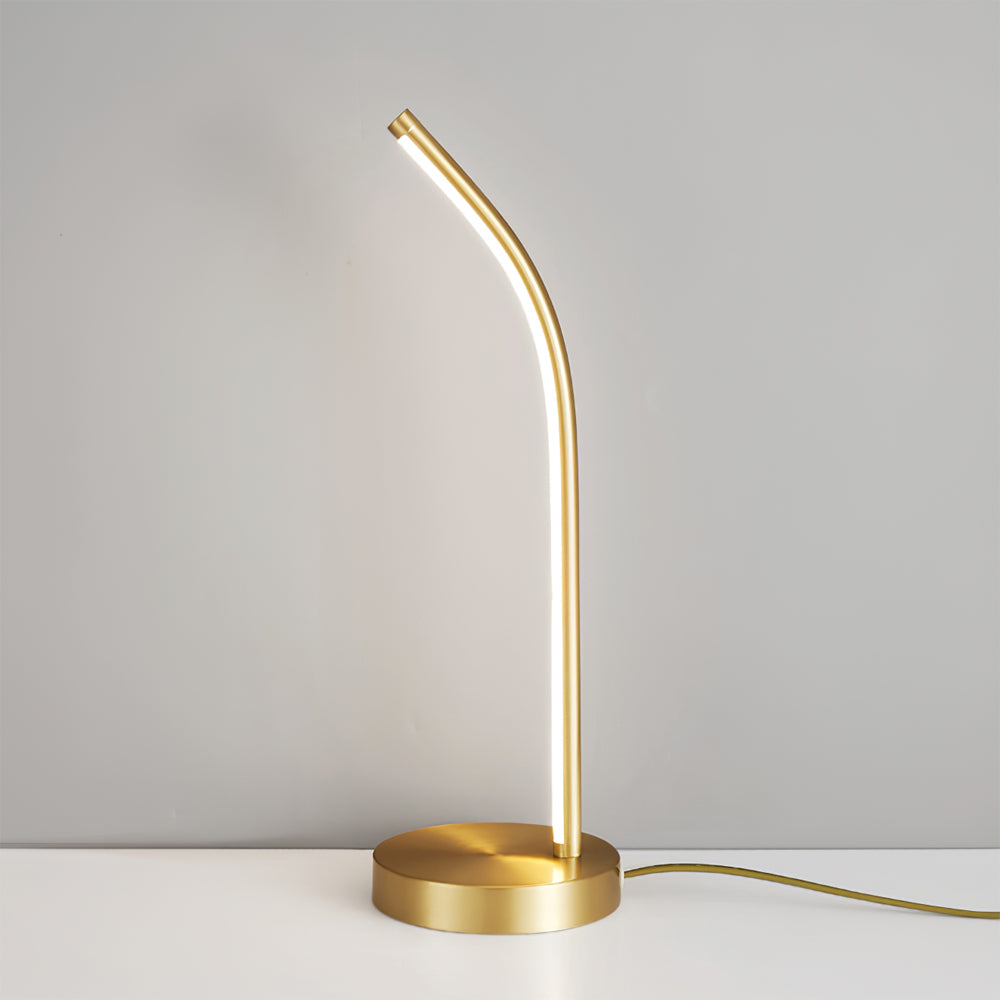 Modern LED Desk Lamp  Curved Brass Design - Product detail 11