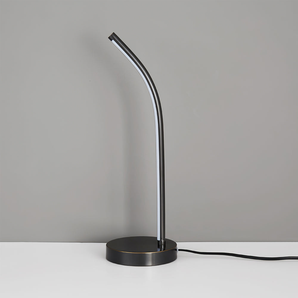 Modern LED Desk Lamp  Curved Brass Design - Detailed view