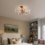 Floral Ceiling Light  Crystal Glass Petals with Brass Base - Product detail 5