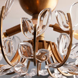 Floral Ceiling Light  Crystal Glass Petals with Brass Base - Product example