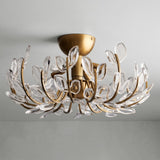 Floral Ceiling Light  Crystal Glass Petals with Brass Base - Product detail 4