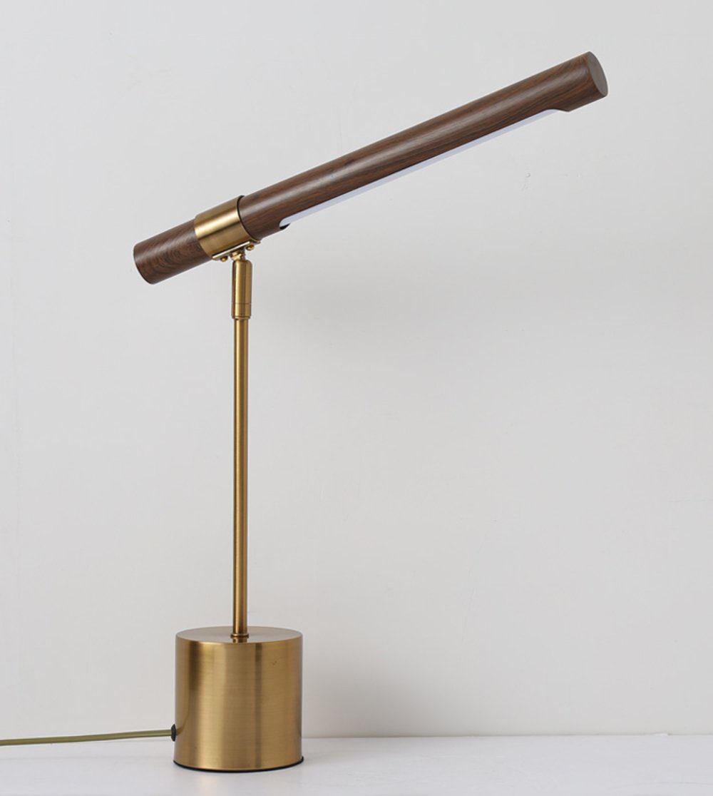 Modern LED Desk Lamp  Walnut Wood Gold Metal Design - Product detail 8