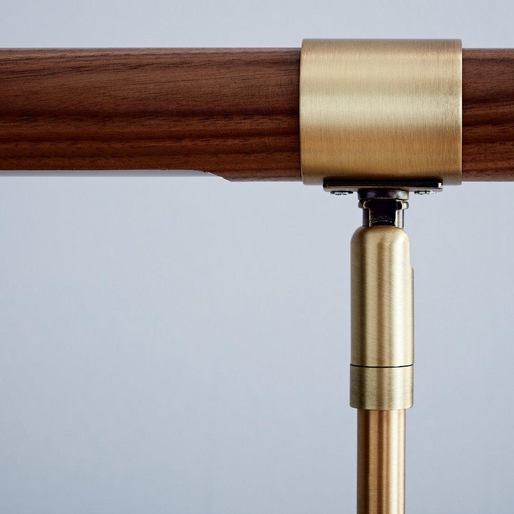 Modern LED Desk Lamp  Walnut Wood Gold Metal Design - Product detail 5