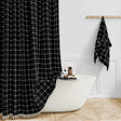Linen Shower Curtain  Boho Tassel Farmhouse Design - Product example